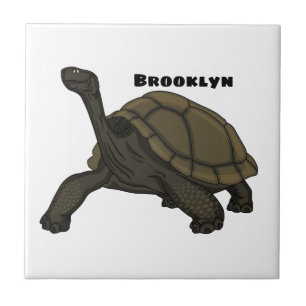 Galapagos land tortoise illustration ceramic tile