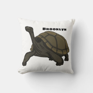Galapagos land tortoise illustration cushion