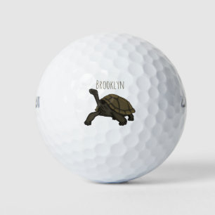 Galapagos land tortoise illustration golf balls