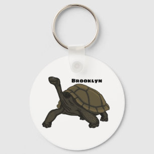 Galapagos land tortoise illustration  key ring