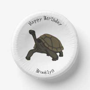 Galapagos land tortoise illustration paper plate