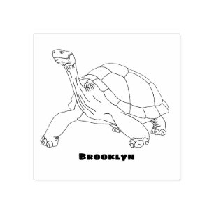 Galapagos land tortoise illustration  rubber stamp