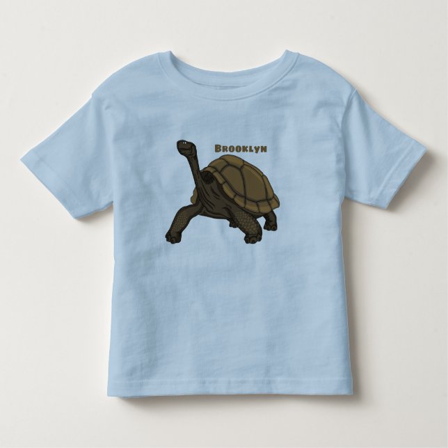 Galapagos land tortoise illustration toddler T-Shirt (Front)