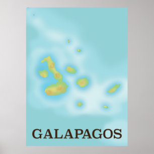 Galapagos map vacation poster