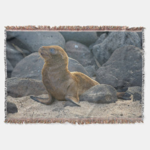 Galapagos Sea Lion Throw Blanket