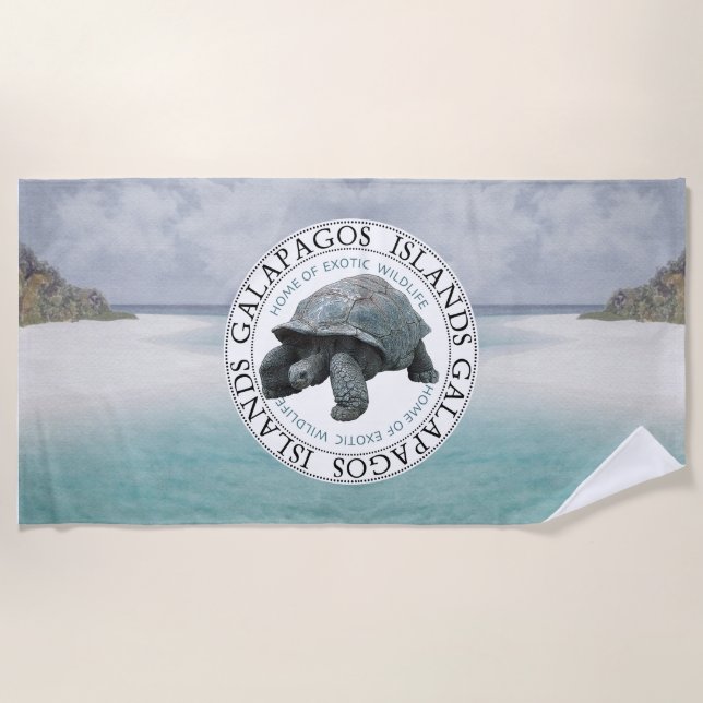 Galapagos Souvenir Tortoise Beach Towel (Front)