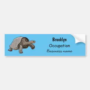 Galapagos tortoise cartoon illustration bumper sticker