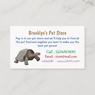Galapagos tortoise cartoon illustration business card