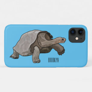 Galapagos tortoise cartoon illustration iPhone 11 case