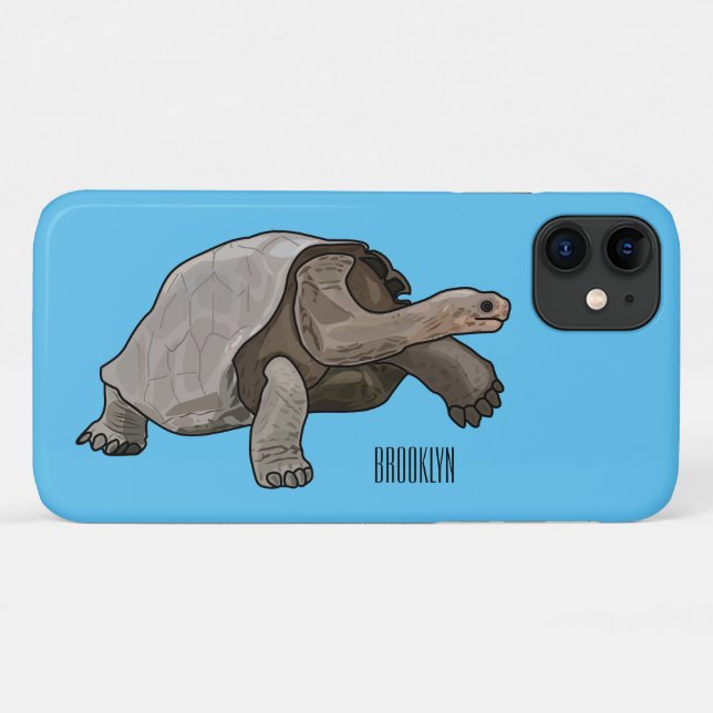 Galapagos tortoise cartoon illustration Case-Mate iPhone case (Back (Horizontal))