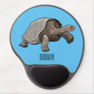Galapagos tortoise cartoon illustration gel mouse pad