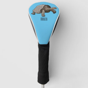 Galapagos tortoise cartoon illustration golf head cover