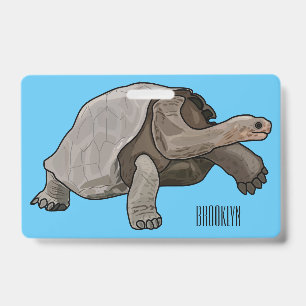 Galapagos tortoise cartoon illustration ID badge