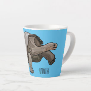 Galapagos tortoise cartoon illustration latte mug