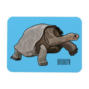 Galapagos tortoise cartoon illustration magnet