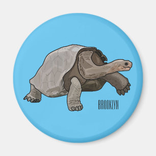 Galapagos tortoise cartoon illustration magnet