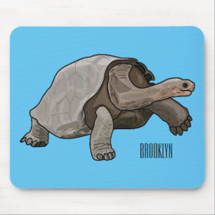 Galapagos tortoise cartoon illustration mouse pad
