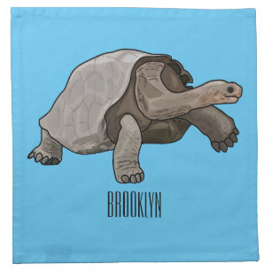 Galapagos tortoise cartoon illustration napkin