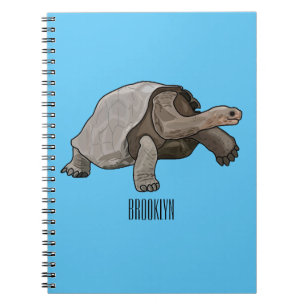 Galapagos tortoise cartoon illustration notebook