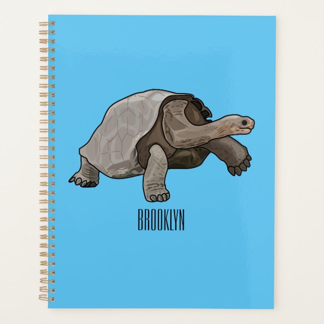 Galapagos tortoise cartoon illustration planner (Front)