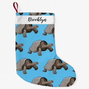 Galapagos tortoise cartoon illustration small christmas stocking