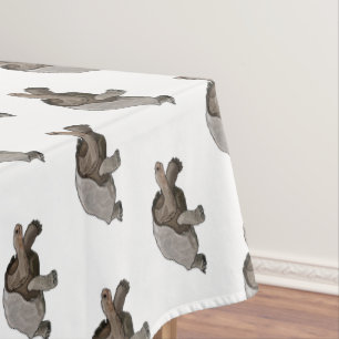 Galapagos tortoise cartoon illustration tablecloth