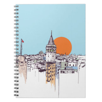 Galata Tower and Galata district of Beyoglu Istanb Notebook
