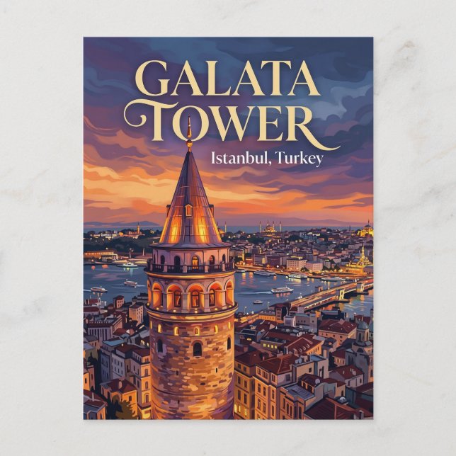Galata Tower, Istanbul, Marmara Postcard (Front)
