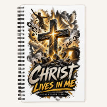 GALATIANS 2:20 Christ Lives In Me Notebook
