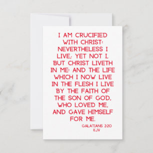 Galatians 2:20 KJV Bible Scripture Greeting Card