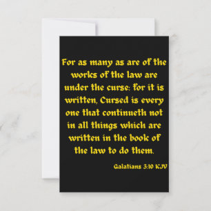 Galatians 3:10 KJV Bible Verse Flat Greeting Card