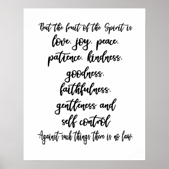 Galatians 5:22-23 Fruit of the Spirit Bible Verse Poster (Front)