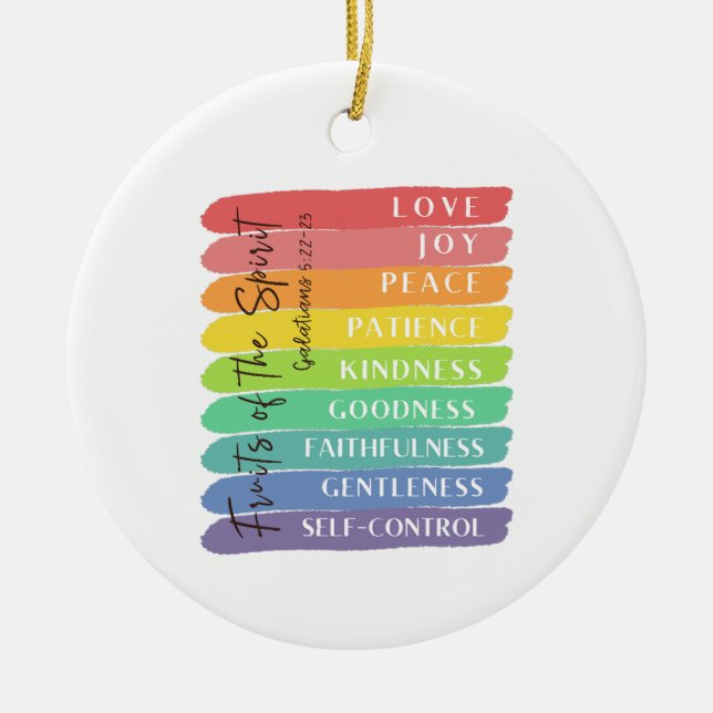 Galatians 5:22-23 Fruit of the Spirit Ceramic Ornament (Front)