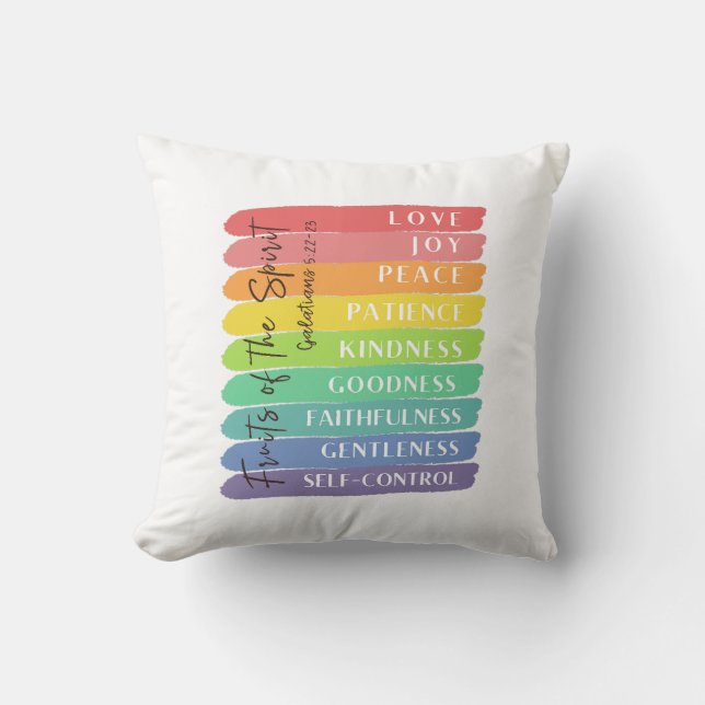 Galatians 5:22-23 Fruit of the Spirit Cushion (Front)