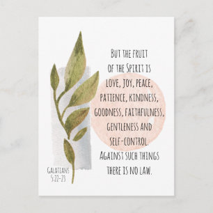 Galatians 5:22-23 Fruit of the Spirit is Love Joy Postcard