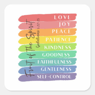Galatians 5:22-23 Fruit of the Spirit Square Sticker