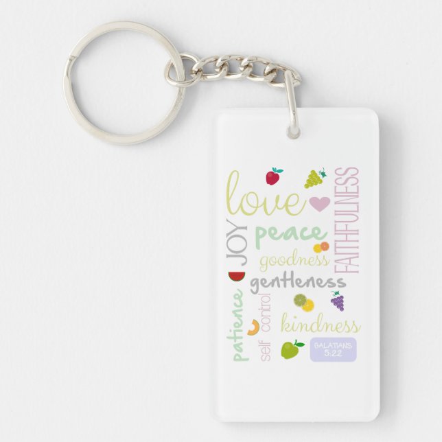 galatians 5:22 cute christian keychain (Front)