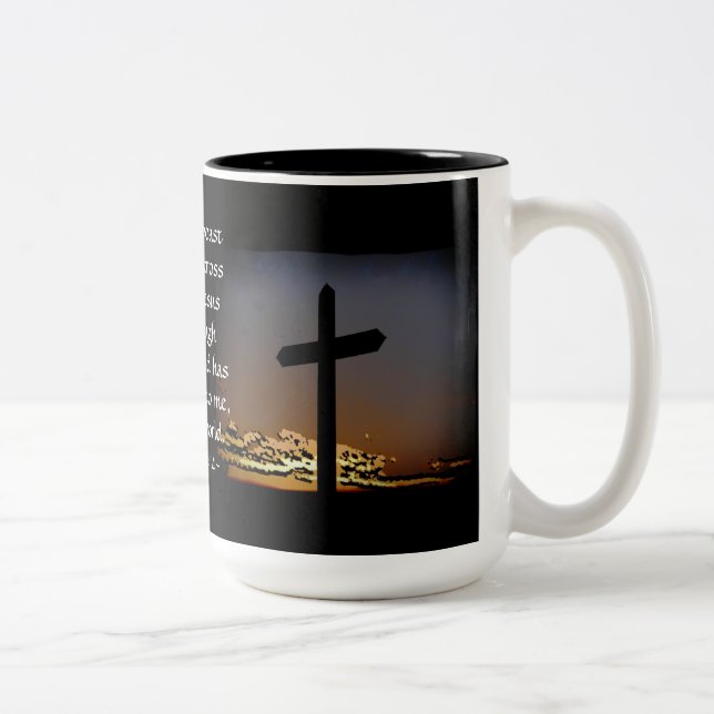 Galatians 6:14 Two-Tone coffee mug (Right)