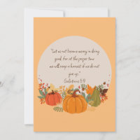 Galatians 6:9 Harvest Autumn Fall Thankful Pumpkin