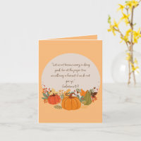 Galatians 6:9 Harvest Autumn Fall Thankful Pumpkin