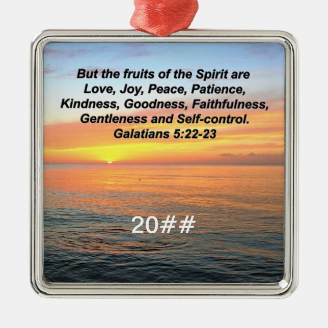 GALATIANS FRUIT OF THE SPIRIT BIBLE VERSE METAL ORNAMENT (Front)
