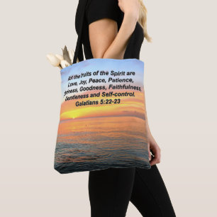 GALATIANS FRUIT OF THE SPIRIT BIBLE VERSE TOTE BAG