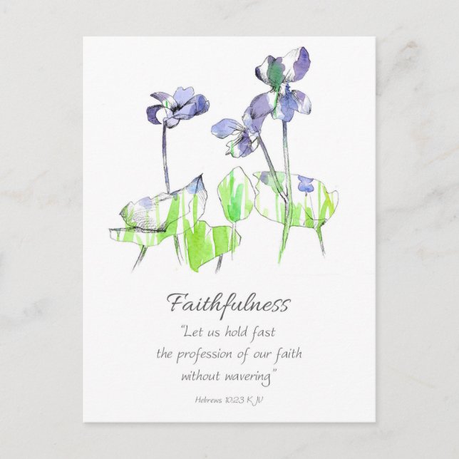 Galatians Fruit of the Spirit Scripture Violets Postcard (Front)