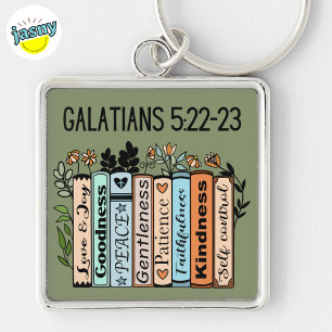 Galatians Fruits Of The Spirit Silver Keychain