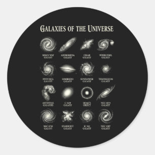 Galaxies Of Universe Vintage Space Astronomy Chart Classic Round Sticker