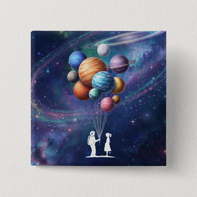 Galaxy 15 Cm Square Badge (Front)