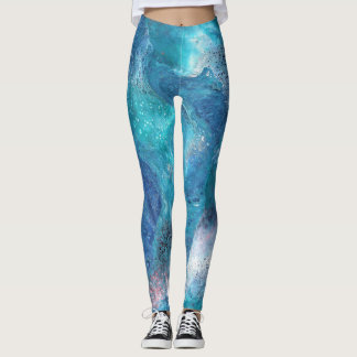 Galaxy 3 Soft Blue Abstract Leggings