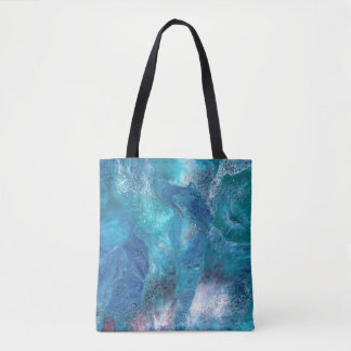 Galaxy 3 Soft Blue Abstract Tote Bag