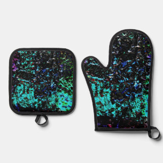Galaxy abstract pot holder and oven mitt,Bold art  Oven Mitt & Pot Holder Set
