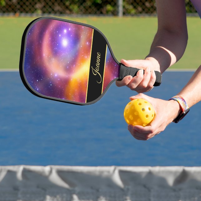 Galaxy Abstract Stars Cosmic Gases Your Name Pickleball Paddle (Insitu)